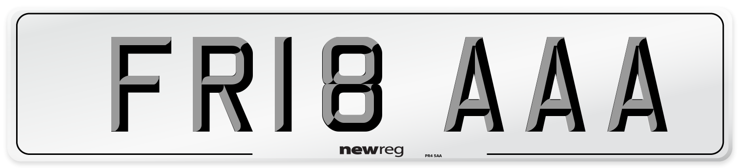 FR18 AAA Number Plate from New Reg